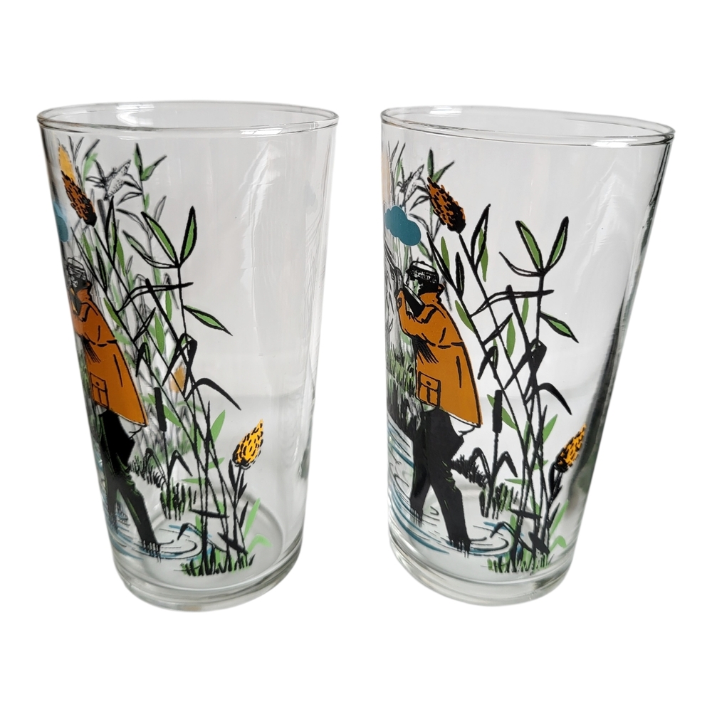 Vintage Mid Century Bird Duck Hunting Glass Tumblers - Set of 6 - Picture 5 of 12